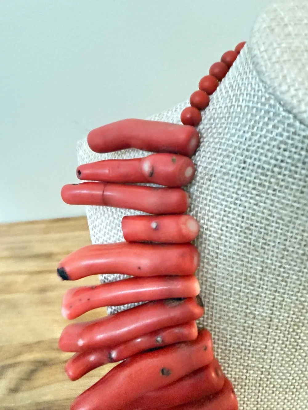 Chunky Vibrant Red Statement Branch Coral Collar Necklace - Picture 3 of 9
